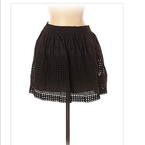 MADEWELL-BLACK EYELET SKIRT- S